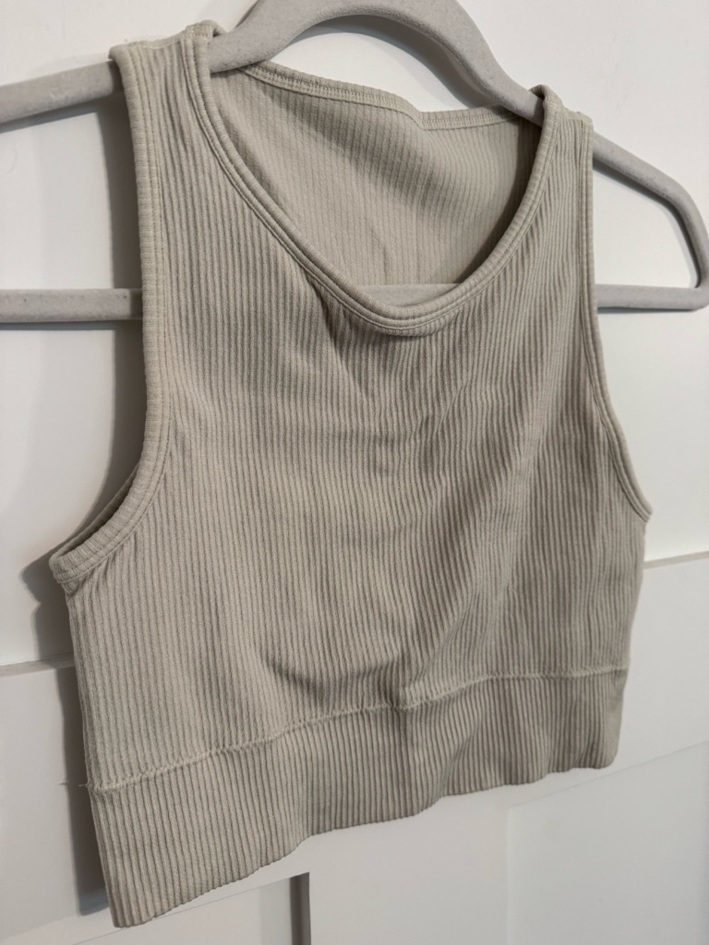 SKIMS Ribbed Crop Tank Top - Beige